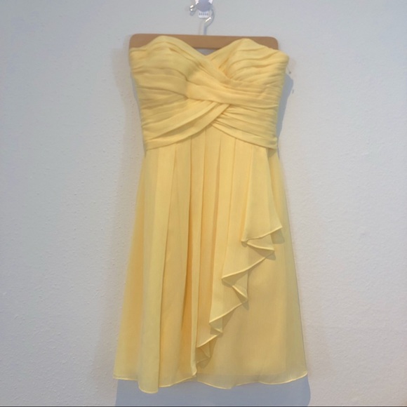 pale yellow chiffon dress